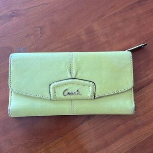 Coach Vintage Trifold Wallet in unique yellow